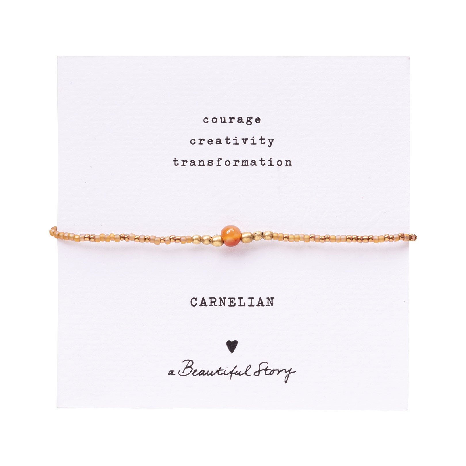 A Beautiful Story - Iris Carnelian + Gold Bracelet Card