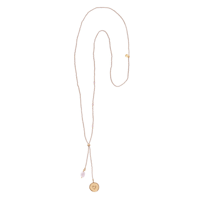 A Beautiful Story - Purpose Rose Quartz + Gold Coloured Necklace