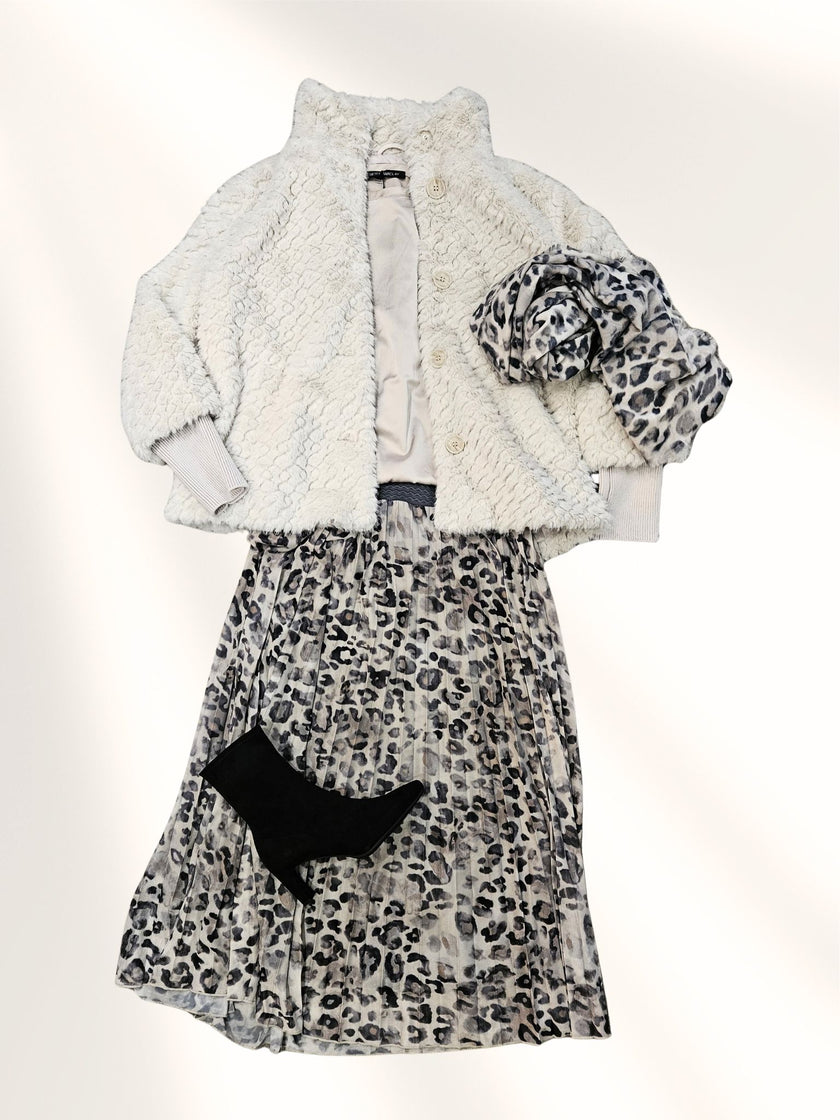 Betty Barclay Animal Print Pleated Skirt