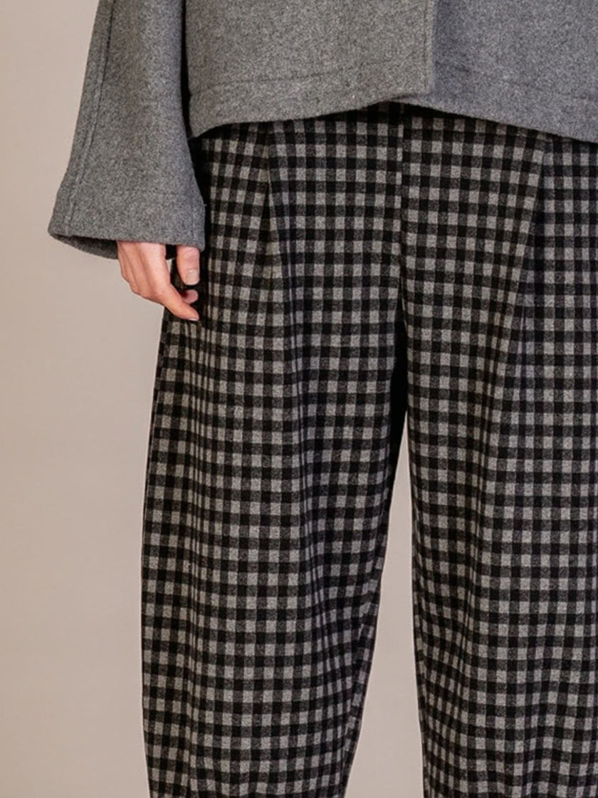 Mama B - Women's BIANCO JQ Trousers in Grigio Big Check