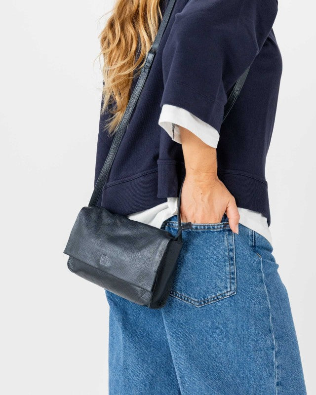 Biba - Leather Cross Bag Chester TB CET3L - Navy Blue at Kings Road Fashions, Leighton Buzzard, UK