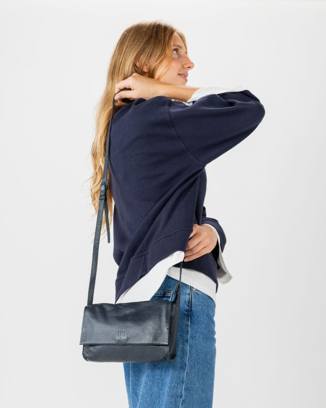 Biba - Leather Cross Bag Chester TB CET3L - Navy Blue at Kings Road Fashions, Leighton Buzzard, UK