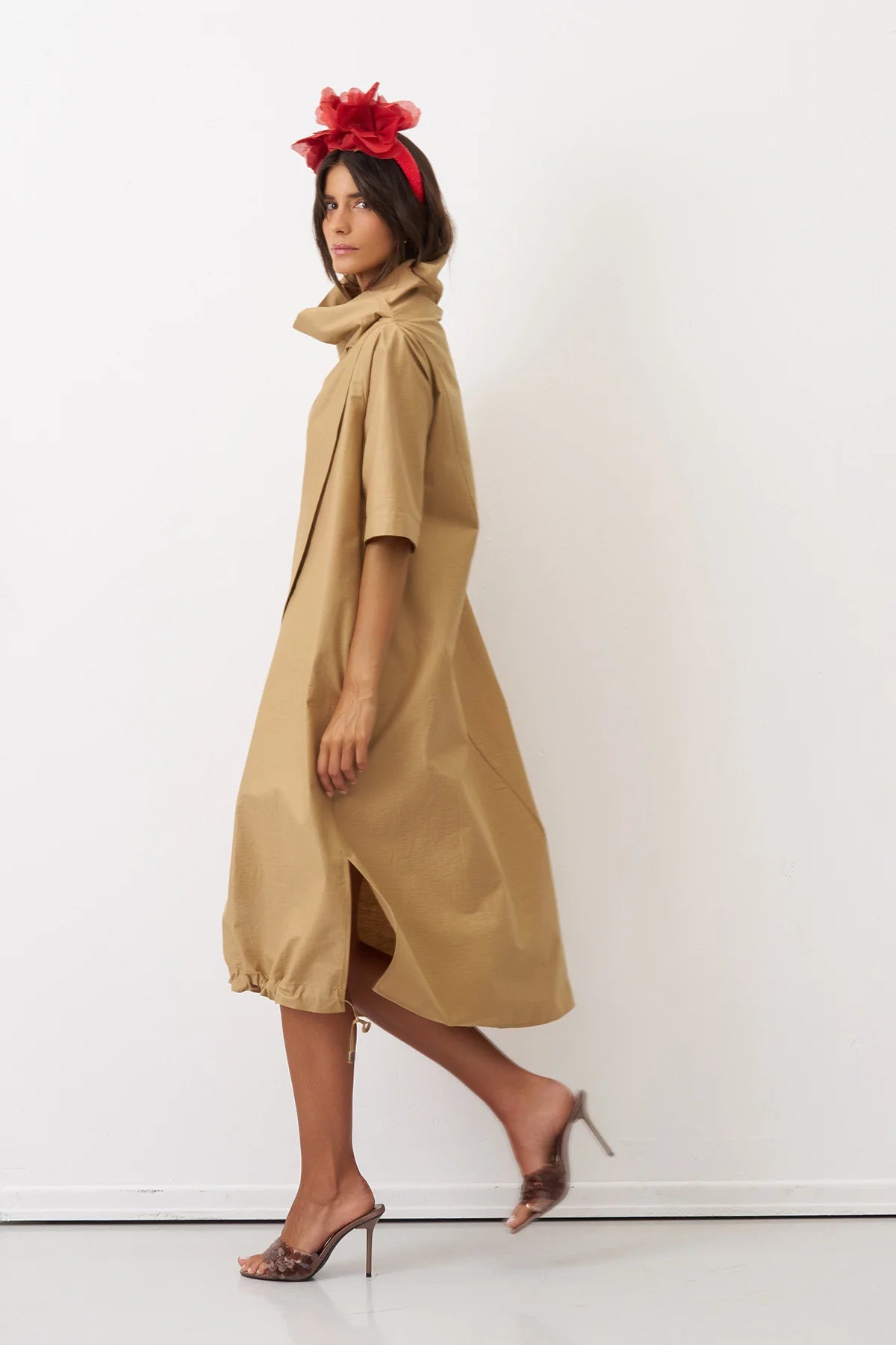 Bize - Women's -A-Line- Funnel -Neck -Tunic -Dress - BZ2131 - Craft-1