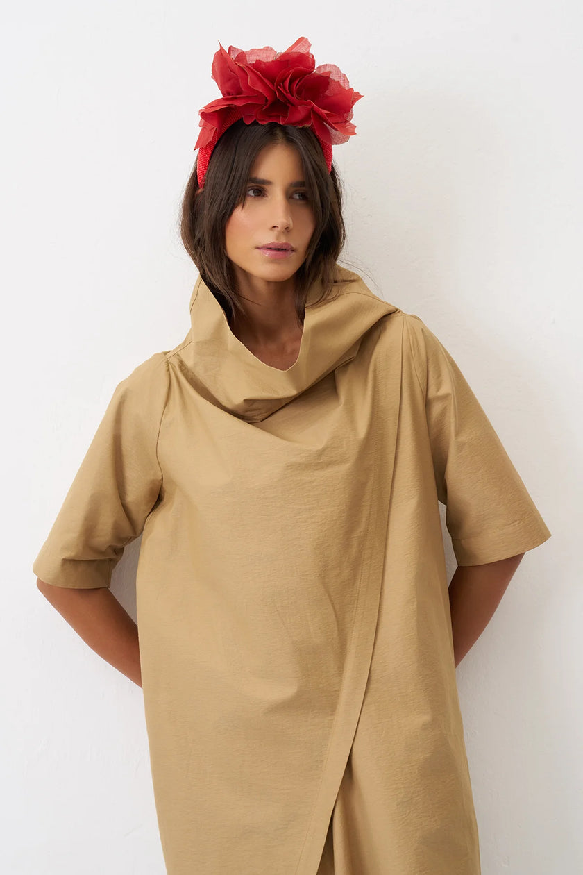 Bize - Women's -A-Line- Funnel -Neck -Tunic -Dress - BZ2131 - Craft-1