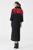Bize Women's Floral Panel + Tonal Black Stripe Shirt Dress BZ2187 at Kings Road Fashions, Leighton Buzzard, UK