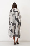 Bize - Women's Long Monochrome Smudge Print Kimono BZ1113