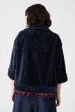 Bize Women's Petrol Velvet Jacket with Trim Details BC5147 at Kings Road Fashions, Leighton Buzzard, UK