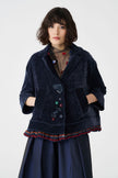 Bize Women's Petrol Velvet Jacket with Trim Details BC5147 at Kings Road Fashions, Leighton Buzzard, UK
