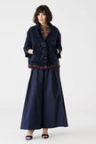 Bize Women's Petrol Velvet Jacket with Trim Details BC5147 at Kings Road Fashions, Leighton Buzzard, UK