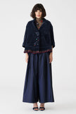Bize Women's Petrol Velvet Jacket with Trim Details BC5147 at Kings Road Fashions, Leighton Buzzard, UK