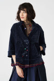 Bize Women's Petrol Velvet Jacket with Trim Details BC5147 at Kings Road Fashions, Leighton Buzzard, UK