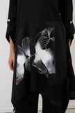Bize - Women's -Placement -Print -Tunic-Dress -  BZ2148 - Black-1