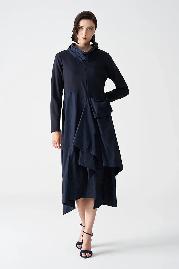 Bize Women's Franklin Midnight Jersey + Taffeta Dress BZ2181 at Kings Road Fashions, Leighton Buzzard UK
