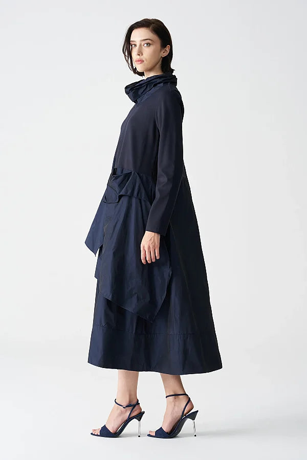 Bize Women's Franklin Midnight Jersey + Taffeta Dress BZ2181 at Kings Road Fashions, Leighton Buzzard UK