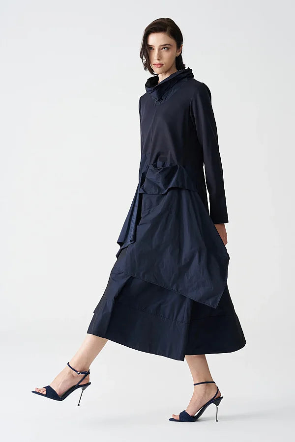 Bize Women's Franklin Midnight Jersey + Taffeta Dress BZ2181 at Kings Road Fashions, Leighton Buzzard UK