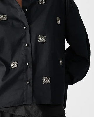 Bize Women's Embellished Blouse BZ419 - Black at Kings Road Fashions, Leighton Buzzard, UK