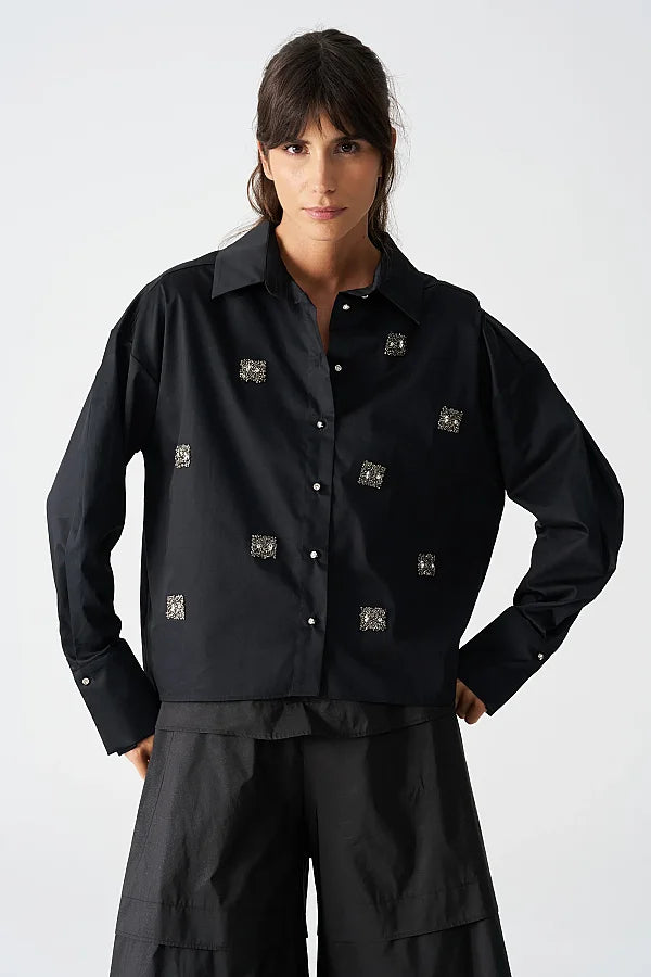 Bize Women's Embellished Blouse BZ419 - Black at Kings Road Fashions, Leighton Buzzard, UK