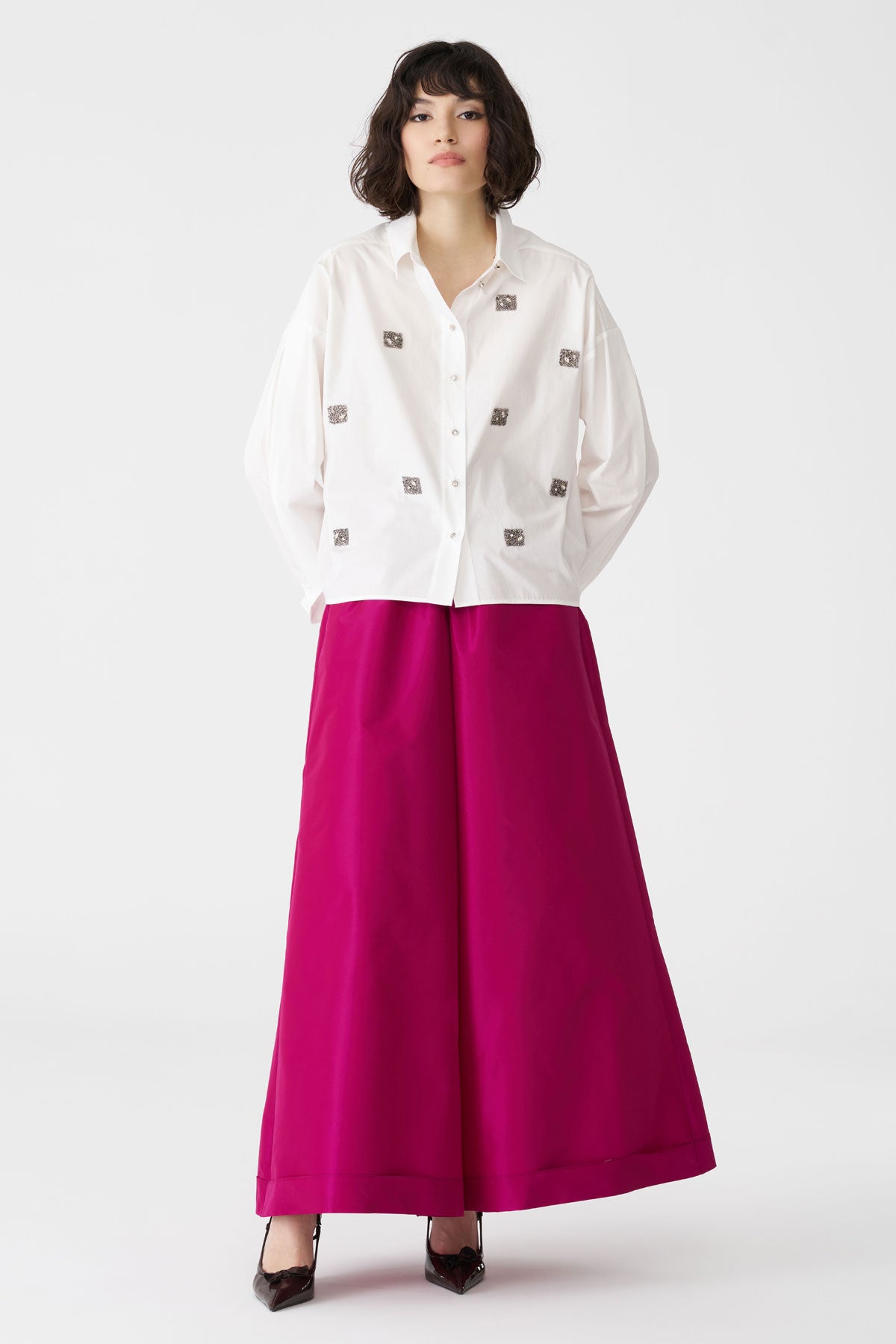 Bize Women's Embellished Blouse BZ419 - White at Kings Road Fashions, Leighton Buzzard, UK