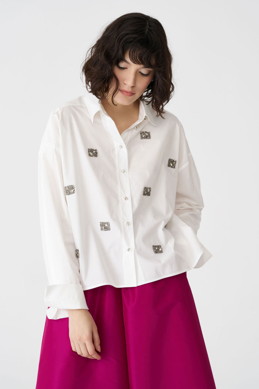 Bize Women's Embellished Blouse BZ419 - White at Kings Road Fashions, Leighton Buzzard, UK