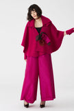 Bize Women's Statement Boiled Wool Cape BT0180 - Fuchsia at Kings Road Fashions, Leighton Buzzard UK
