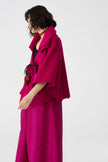Bize Women's Statement Boiled Wool Cape BT0180 - Fuchsia at Kings Road Fashions, Leighton Buzzard UK