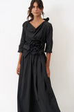 Bize – Women’s -Bloom- Full-Circle- Midi -Dress - BK8400 - Black-1