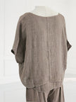 Blueberry -SS26- Women's -2- Layers -Linen -Gauze- Top -FANGO- 26254-Kings-Road-Fashions