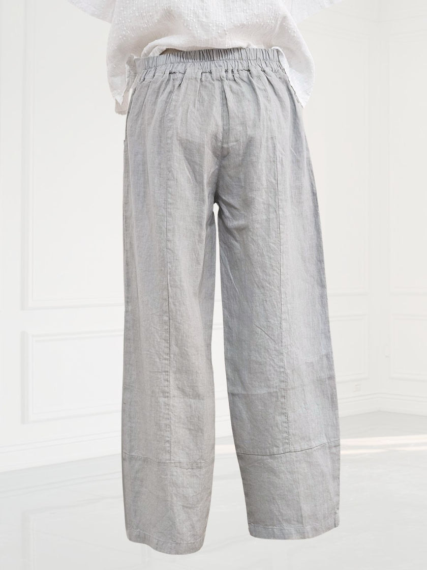 Blueberry -SS26- Womens -Linen -Balloon -Trousers -SILVER - 9731-Kings-Road-Fashions