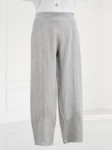 Blueberry -SS26- Womens -Linen -Balloon -Trousers -SILVER - 9731-Kings-Road-Fashions