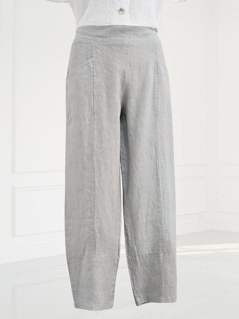 Blueberry -SS26- Womens -Linen -Balloon -Trousers -SILVER - 9731-Kings-Road-Fashions