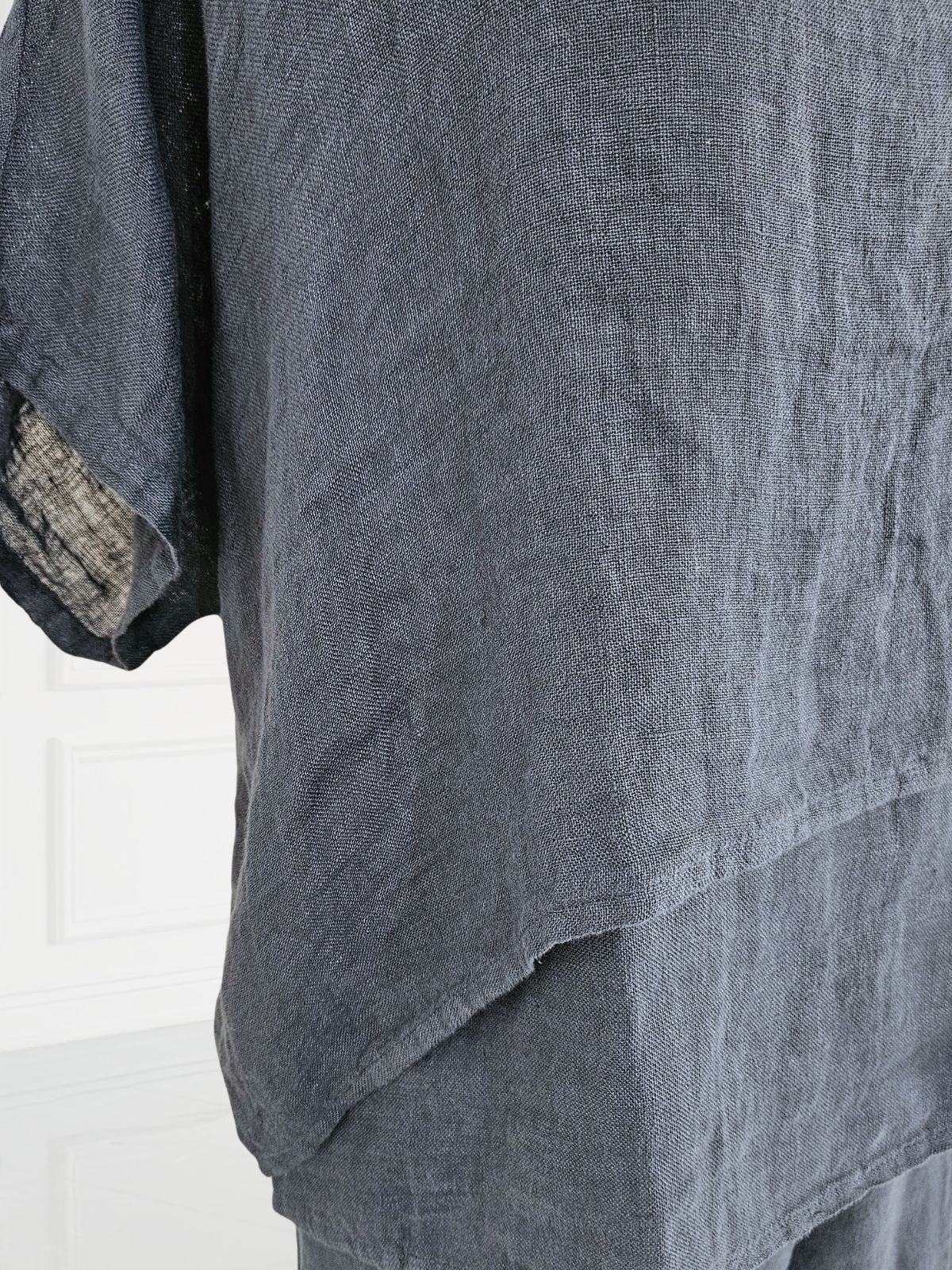 Blueberry -SS26- Women's -2- Layers -Linen -Gauze- Top -NAVY - 26254-Kings-Road-Fashions
