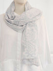 Blueberry - Women's- Batik -Printed -Modal -Scarf -SILVER - 81414-Kings-Road-Fashions