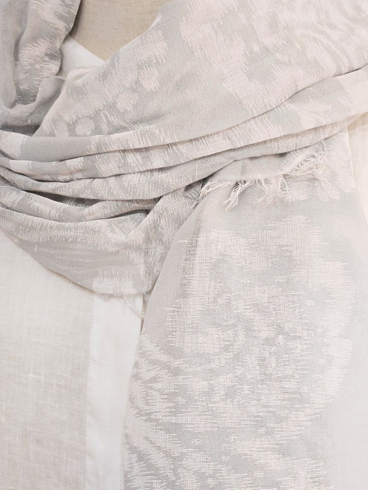 Blueberry - Women's- Batik -Printed -Modal -Scarf -SILVER - 81414-Kings-Road-Fashions