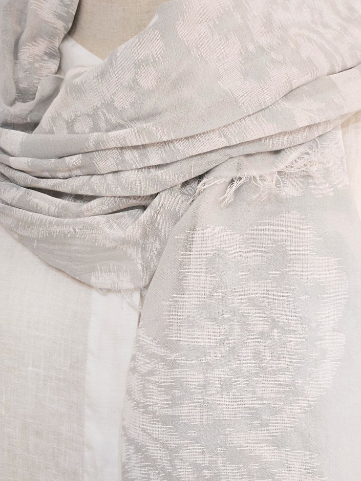 Blueberry - Women's- Batik -Printed -Modal -Scarf -SILVER - 81414-Kings-Road-Fashions