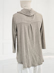 Blueberry - Women's- Cowl -Neck -Linen- Gauze -Top -BEIGE - 25049-Kings-Road-Fashions-1