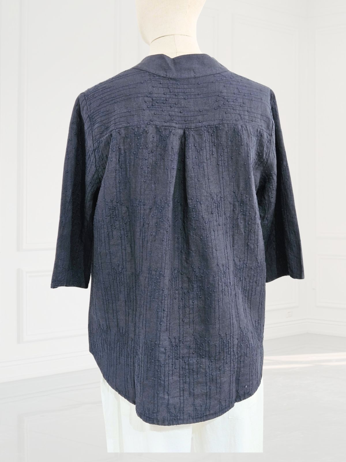 Blueberry-Women_s-Embroidered-Linen-Korean-Collar-Shirt-NAVY-9737Ry-1