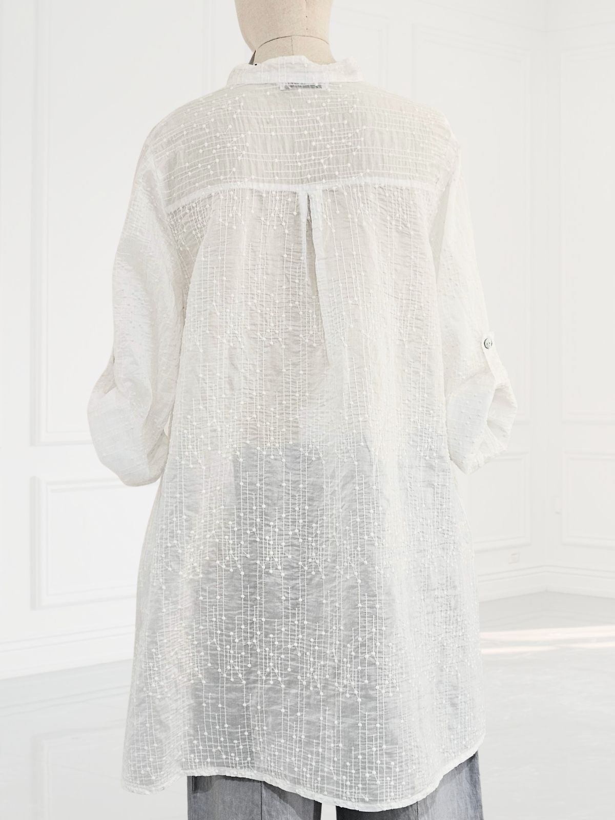 Blueberry- SS26-Women's -Embroiderred -Tencel- Voile -Tunic -WHITE - 26262 Ry-Kings-Road-Fashions