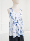 Blueberry -SS26- Women's -Printed -Linen -Camisole -WHITE -with -BLUE -WISTERIA- PRINT- 9033 -7B-Kins-Road-Fashions