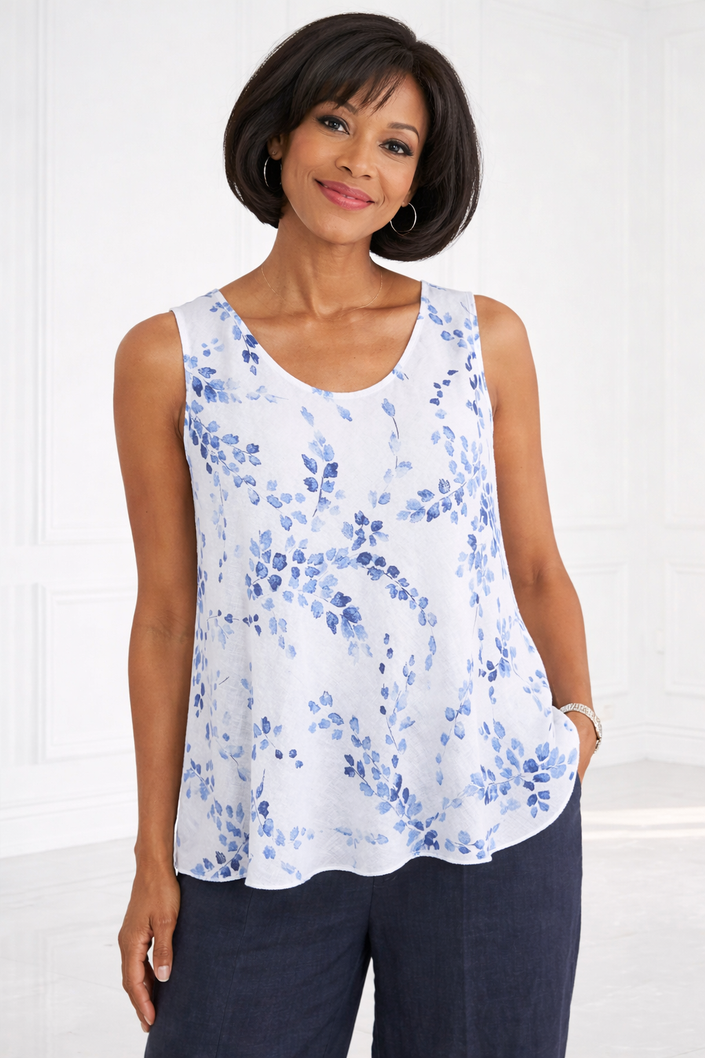 Blueberry-Women_s-Printed-Linen-Camisole-WHITE-with-BLUE-WISTERIA-PRINT-9033-7B-1
