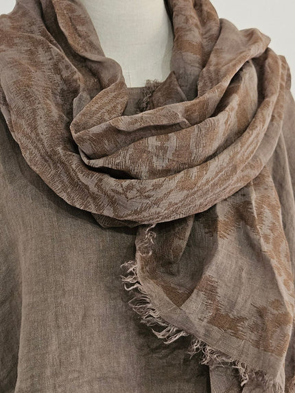 Blueberry - Women's -Printed- Linen -Scarf- FANGO- 81818 -8 C-Kings-Road-Fashions