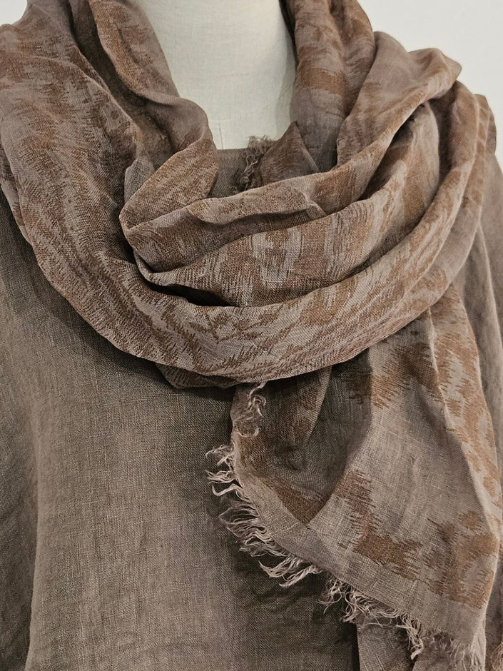Blueberry - Women's -Printed- Linen -Scarf- FANGO- 81818 -8 C-Kings-Road-Fashions