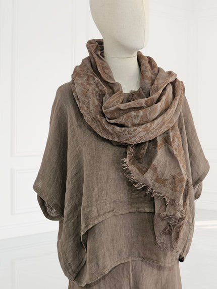 Blueberry - Women's -Printed- Linen -Scarf- FANGO- 81818 -8 C-Kings-Road-Fashions