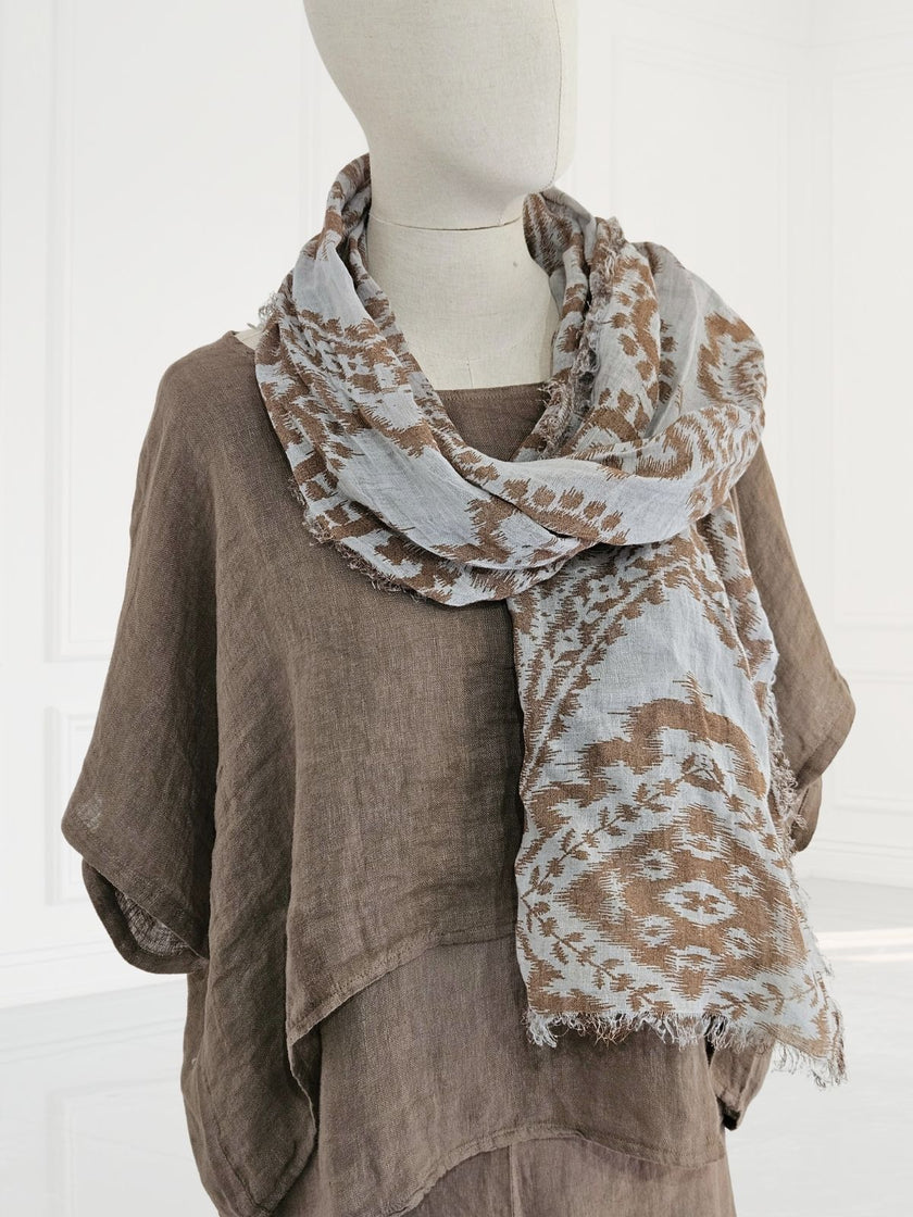 Blueberry -SS26- Women's -2- Layers -Linen -Gauze- Top -FANGO- 26254-Kings-Road-Fashions