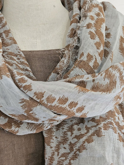 Blueberry - Women's -Printed- Linen -Scarf- SILVER - 81818 -8 C-Kings-Road-Fashions