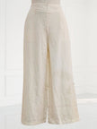 Blueberry - Women's -Wide -Leg -Linen- Trousers -ECRU - 23027-Kings-Road-Fashions-1
