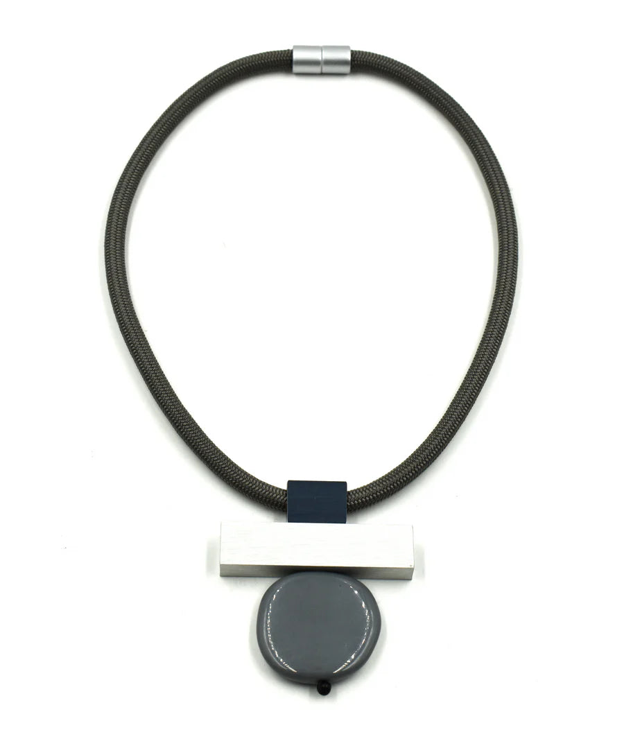 Christina Brampti Beyond Simplicity Aluminium Acrylic Elements Cord Necklace K2355