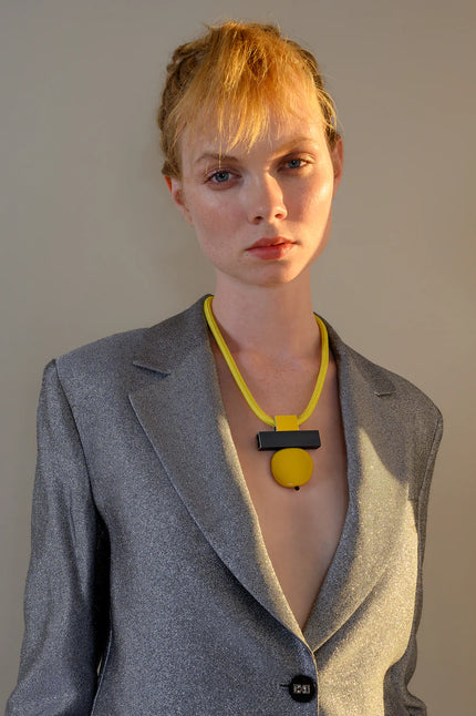 Christina Brampti Beyond Simplicity Aluminium Acrylic Elements Cord Necklace K2355