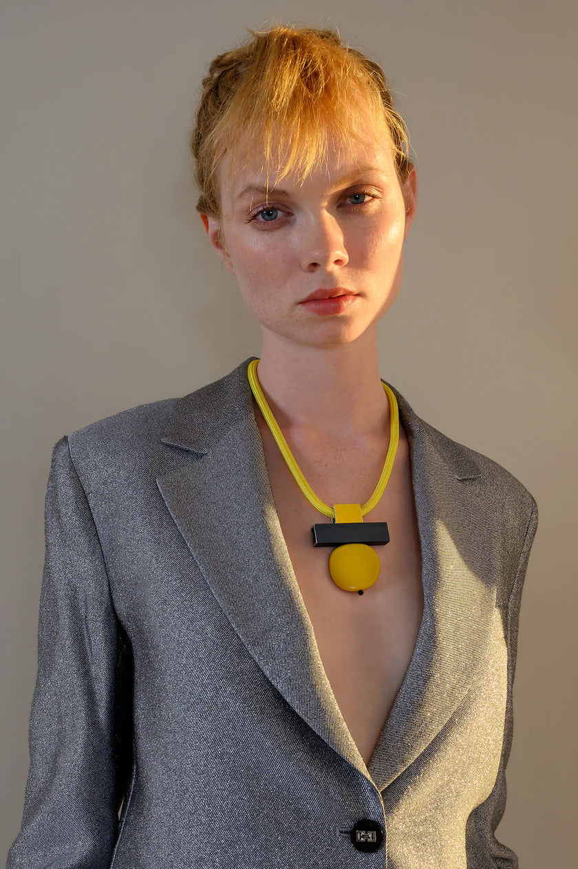 Christina Brampti Beyond Simplicity Aluminium Acrylic Elements Cord Necklace K2355