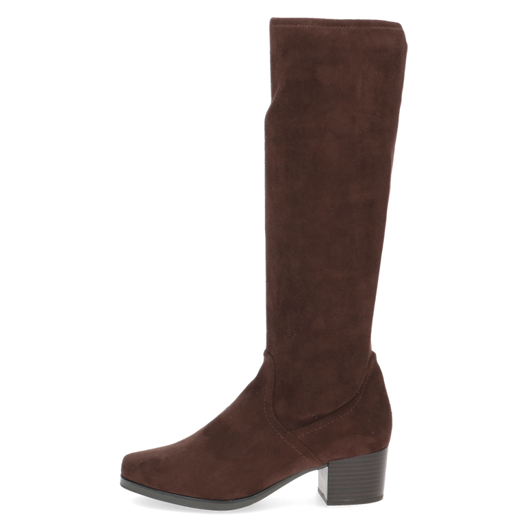 Caprice Chocolate Stretch Long Boot Kings Road Fashions