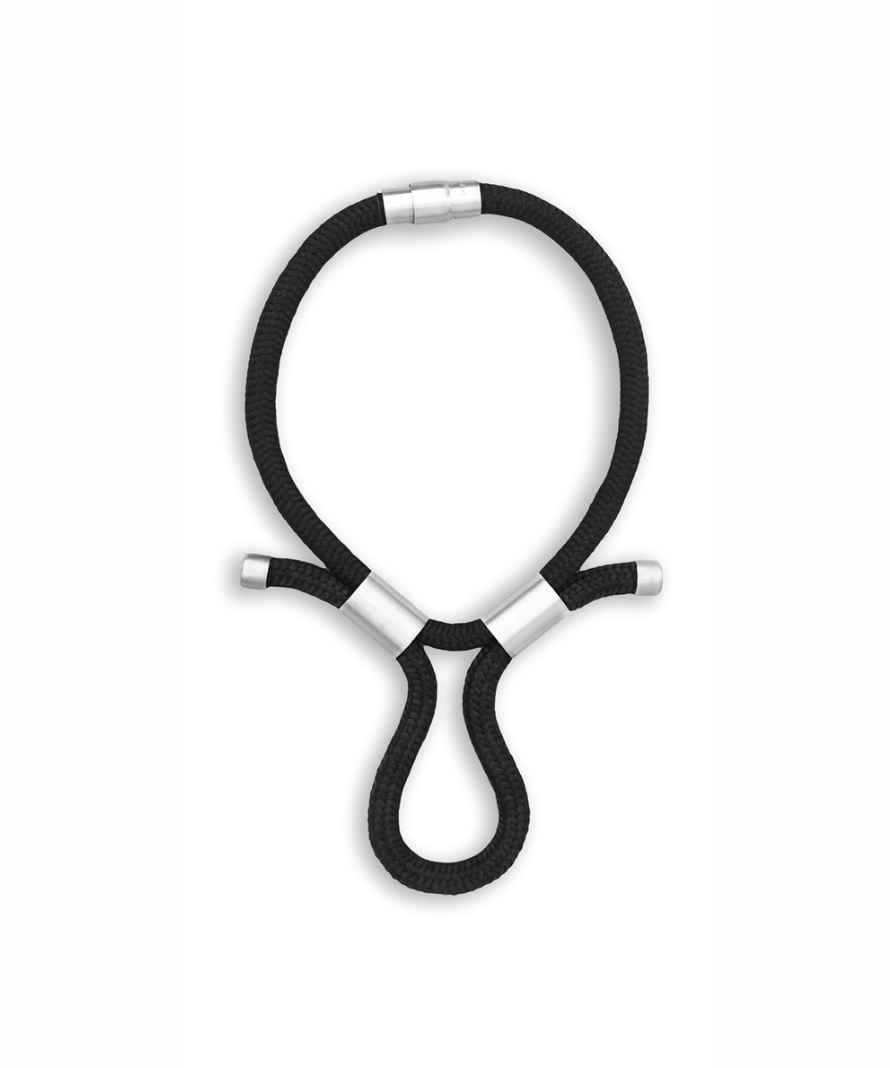 NEPTUNE Multi Way Necklace - Black / Black / Satin Silver